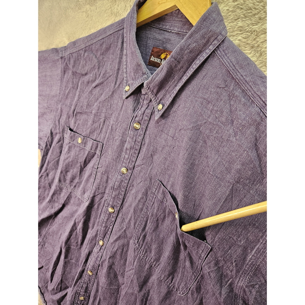 Jason Alexandre Button-down Shirt Vintage Style Purple Short Sleeves Size L - Picture 4 of 10